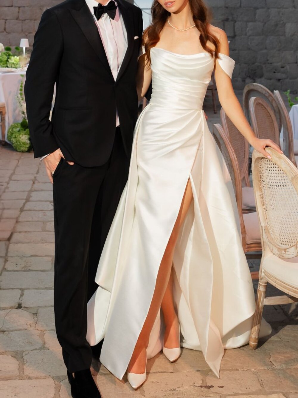 Anne Barge Tucker Blue Willow Wedding Dress with Overskirt